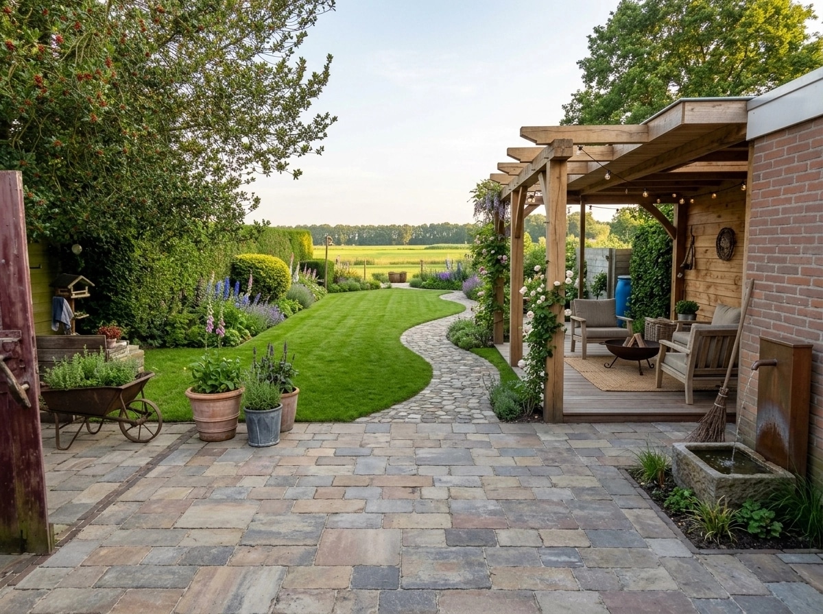 Country Rustic Garden Yard design — yard photo by GenRoom AI