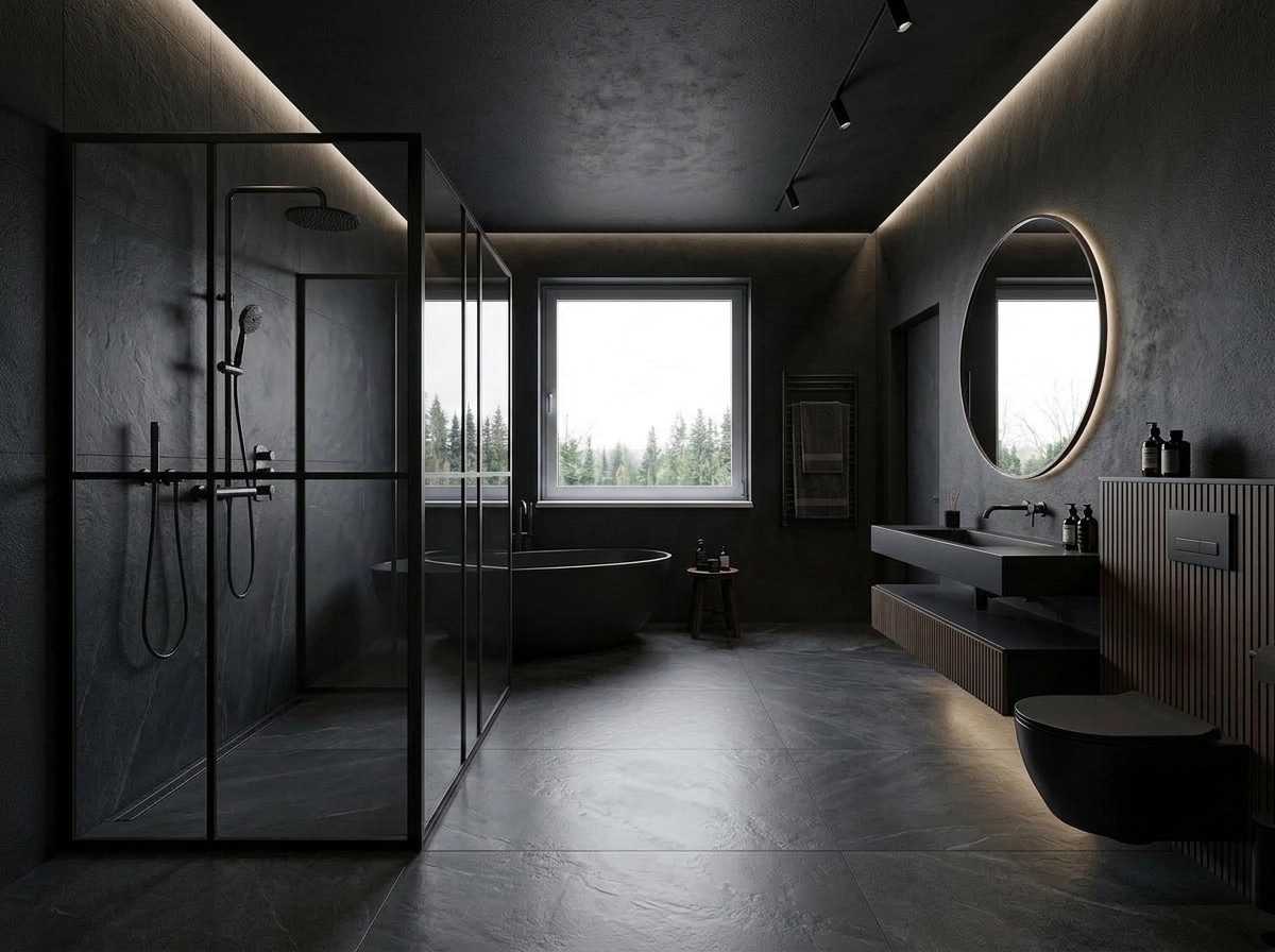 Blacktec Bathroom design — interior photo by GenRoom AI