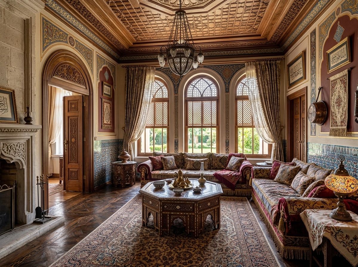 Design d'interni in stile Ottoman — Soggiorno di GenRoom AI