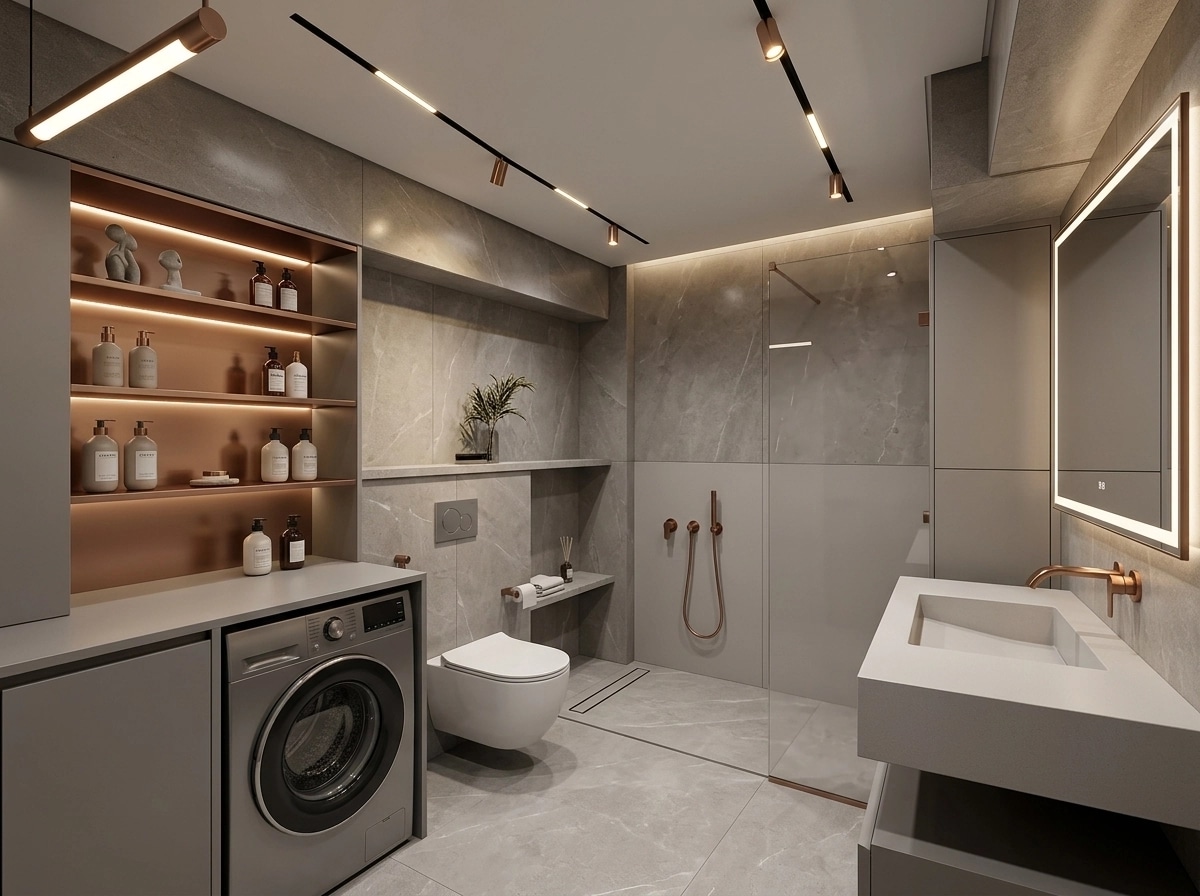 Bathroom interior in Contemporary style — photo by GenRoom AI