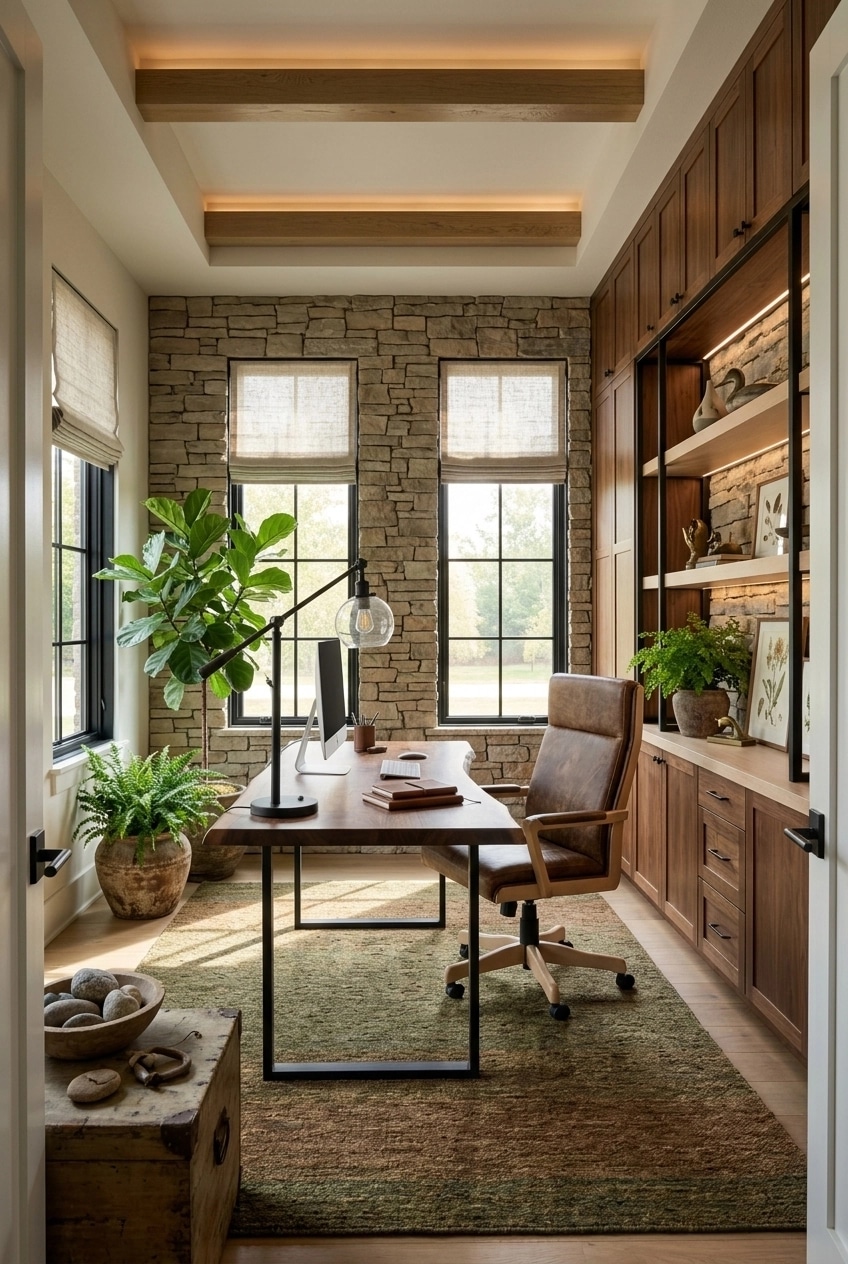 Interior design in Rustic style — home_office by GenRoom AI