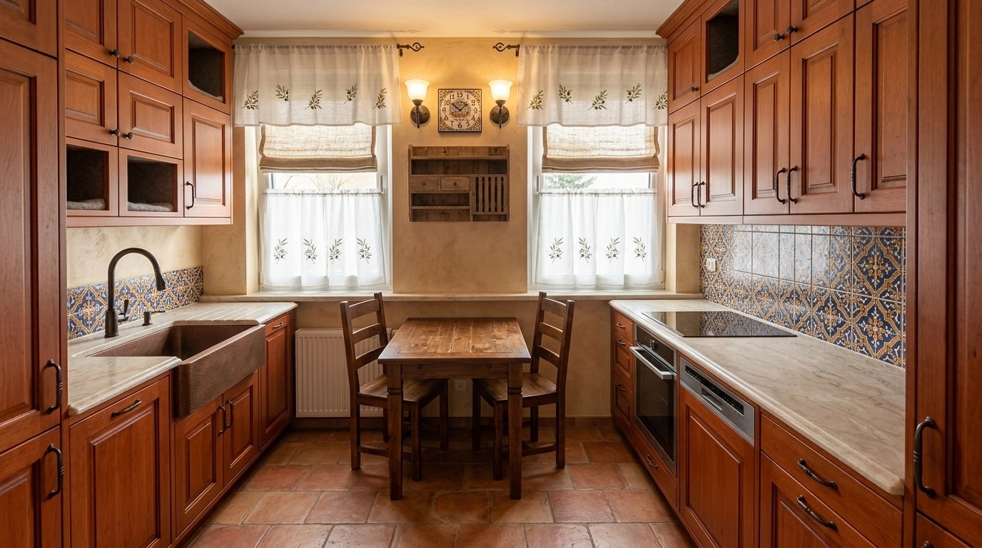 Kitchen interior in Mediterranean style — photo by GenRoom AI