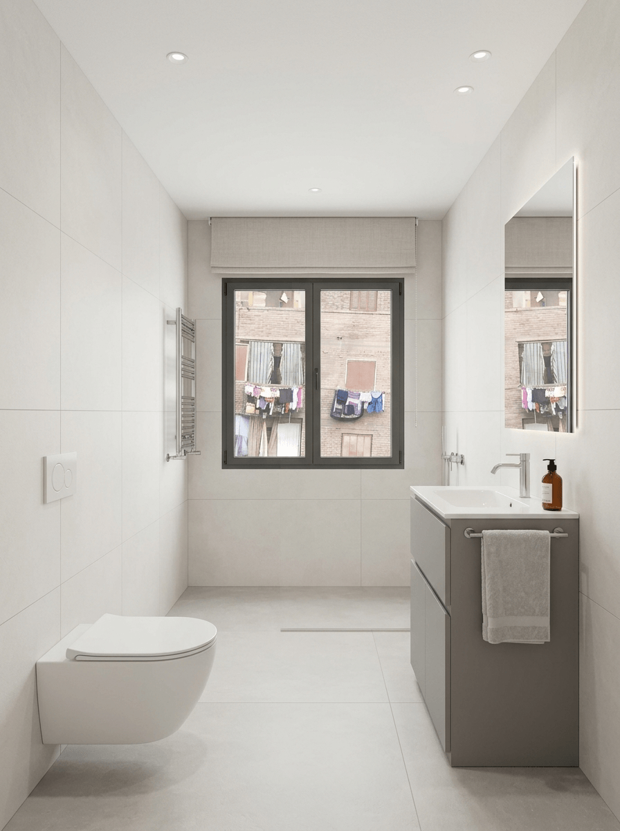 Bathroom interior in Minimalism style — photo by GenRoom AI