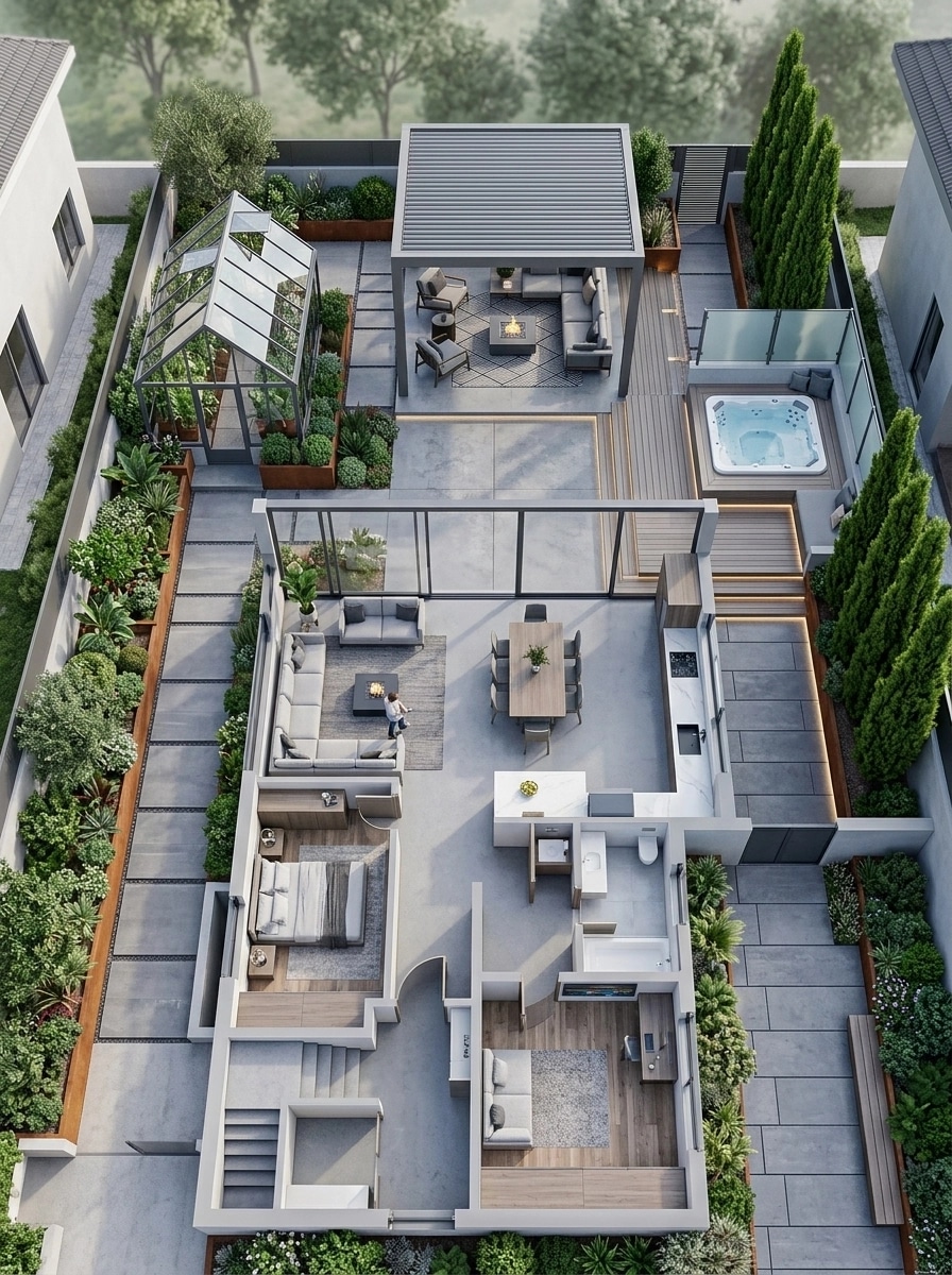 Landscape design in Contemporary Yard style — Yard by GenRoom AI