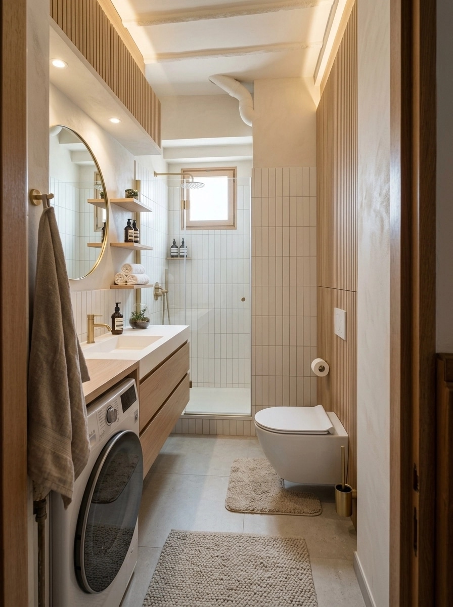 Scandinavian Bathroom design — interior photo by GenRoom AI