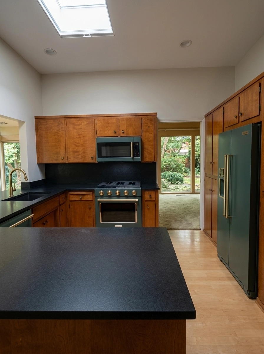 Interior design in Mid-Century Modern style — Kitchen by GenRoom AI