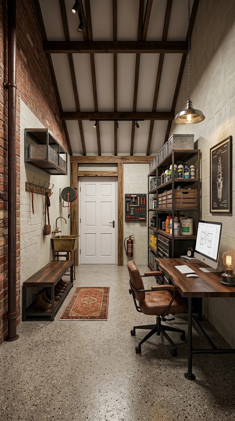 Interior design in Loft / Industrial style — garage by GenRoom AI