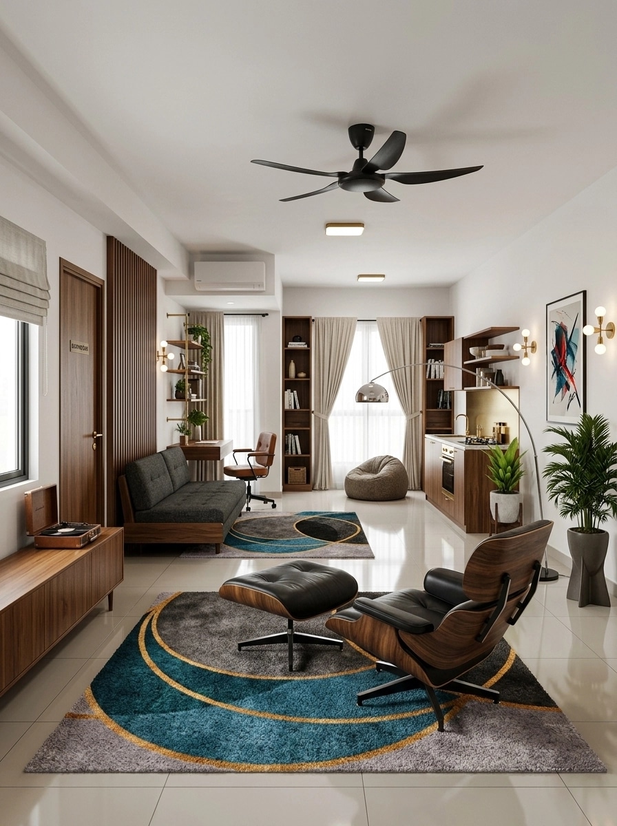 Design de interiores em estilo Mid-Century Modern — studio por GenRoom AI