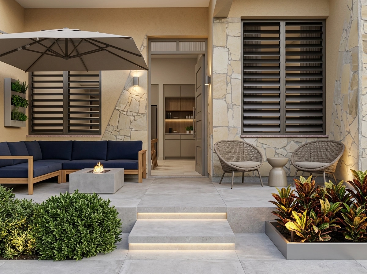 Design de interiores em estilo Contemporary — terrace por GenRoom AI