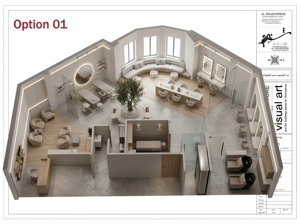 Interior design in Minimalism style — beauty_salon by GenRoom AI