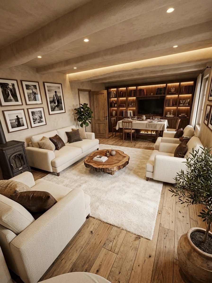 Interior design in Rustic style — Living Room by GenRoom AI