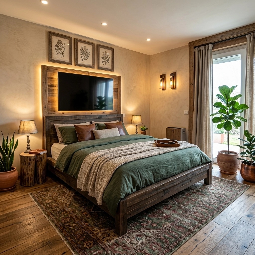 Rustic Living Room design — interior photo by GenRoom AI