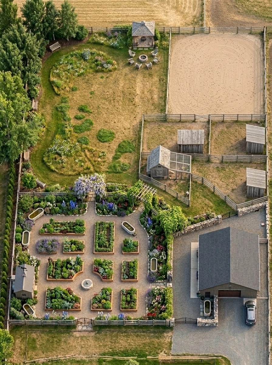Country Rustic Garden Yard design — yard photo by GenRoom AI