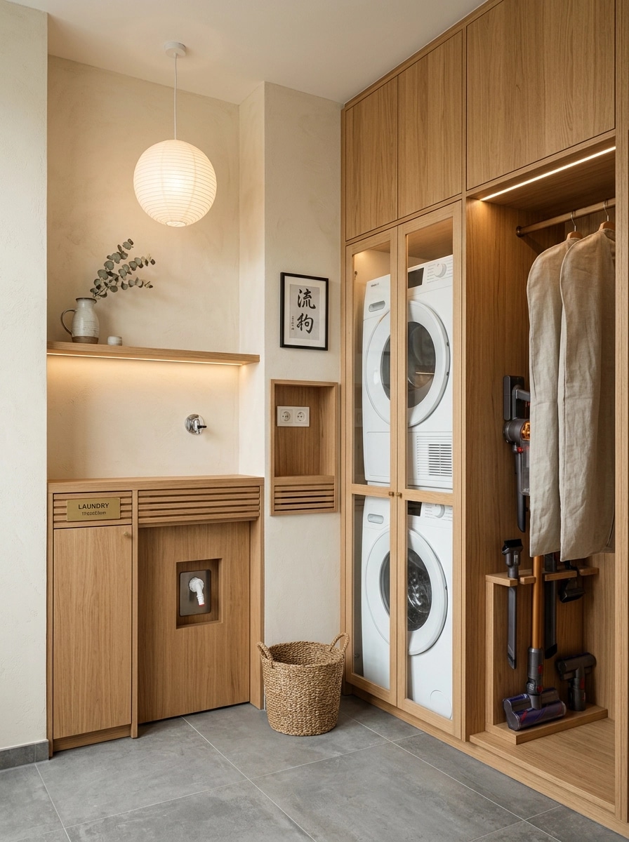 Interior design in Japandi style — laundry by GenRoom AI