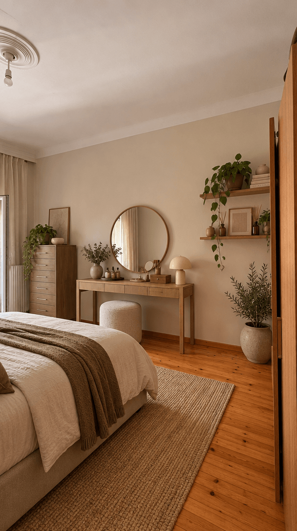 Japandi Bedroom design — interior photo by GenRoom AI