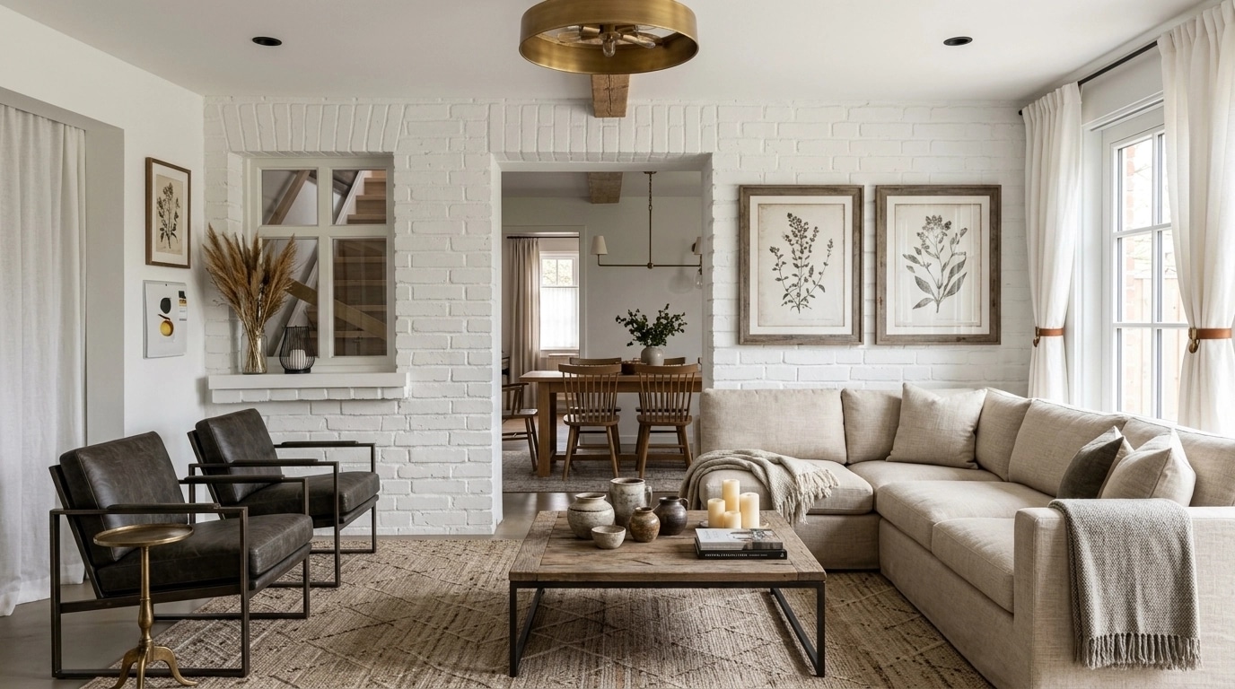 Modern Farmhouse Living Room design — interior photo by GenRoom AI