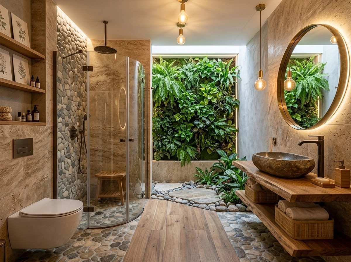 Biophilic Bathroom design — interior photo by GenRoom AI
