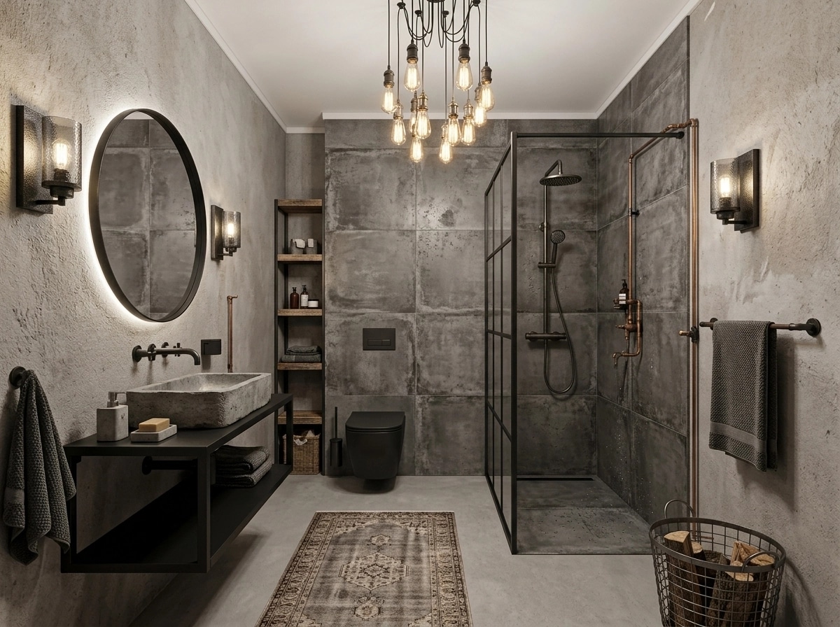 Diseño de interiores en estilo Loft / Industrial — Bano por GenRoom AI