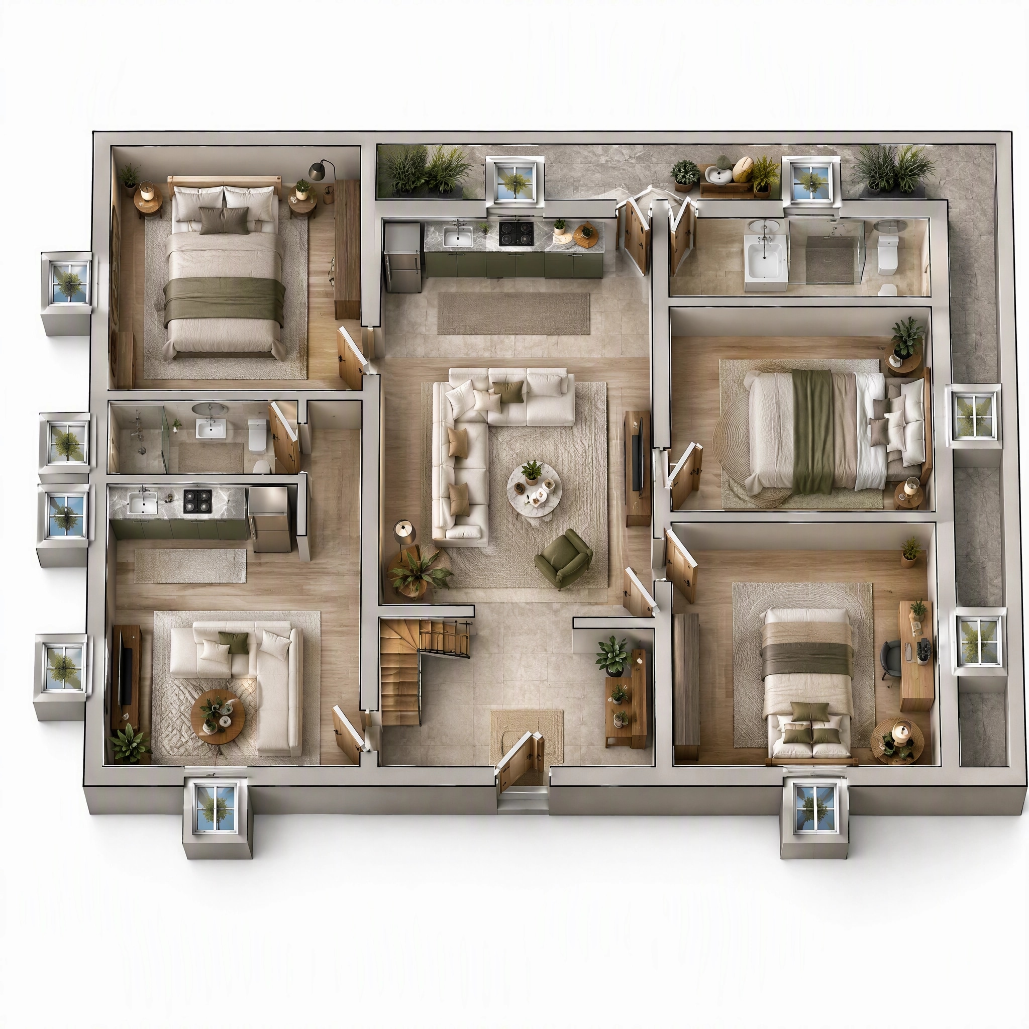 Interior design in Contemporary style — Living Room by GenRoom AI