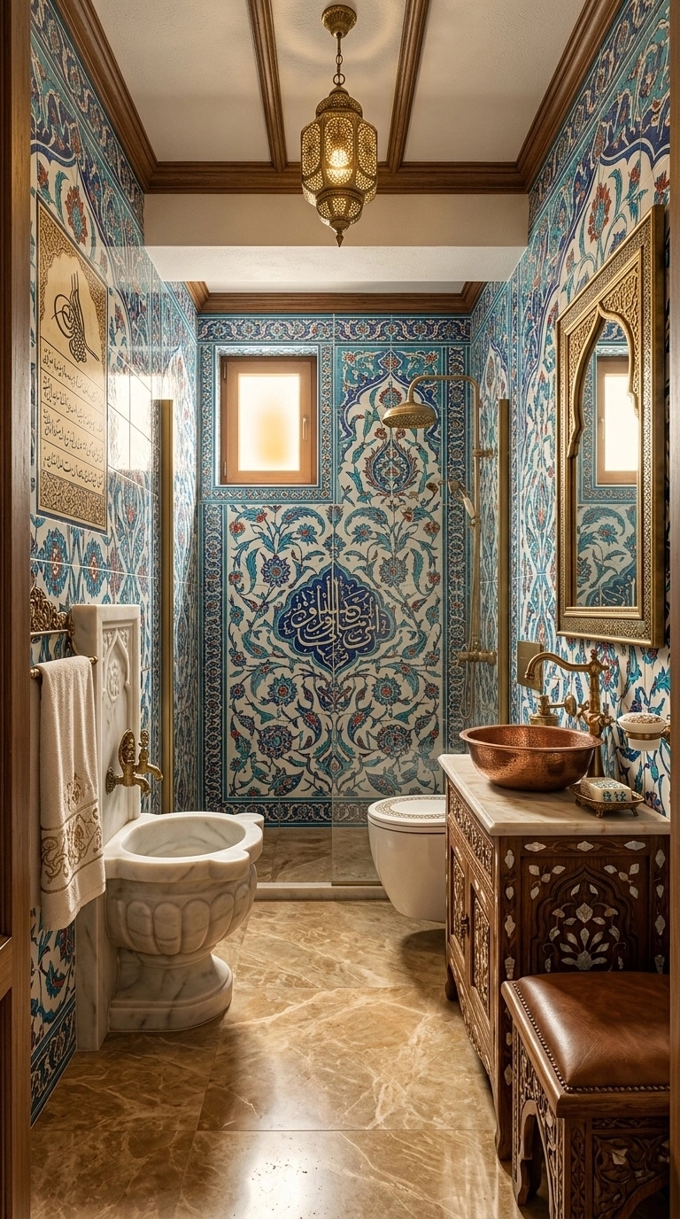 Bathroom interior in Ottoman style — photo by GenRoom AI