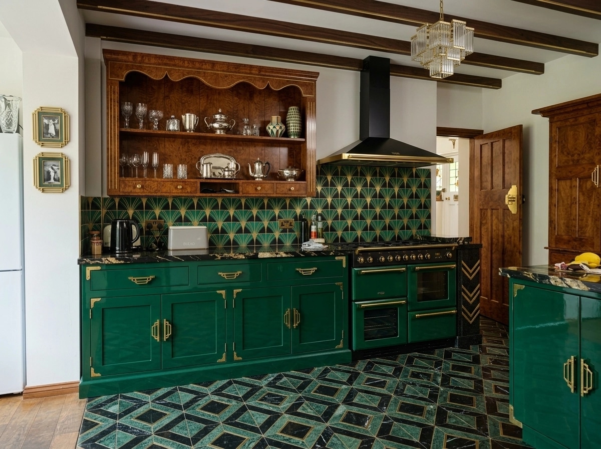 Kitchen interior in Art Deco style — photo by GenRoom AI