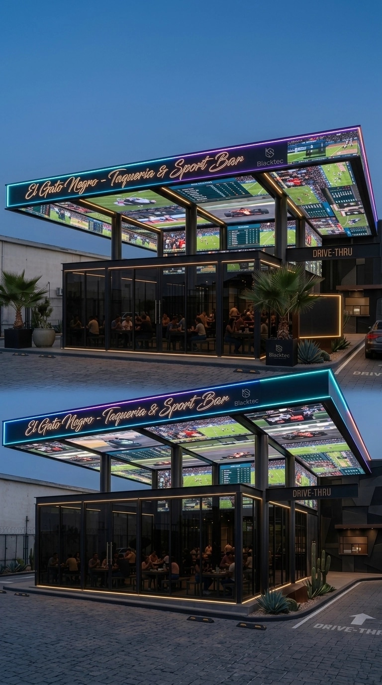 Facade design in Blacktec Facade style — Facade by GenRoom AI