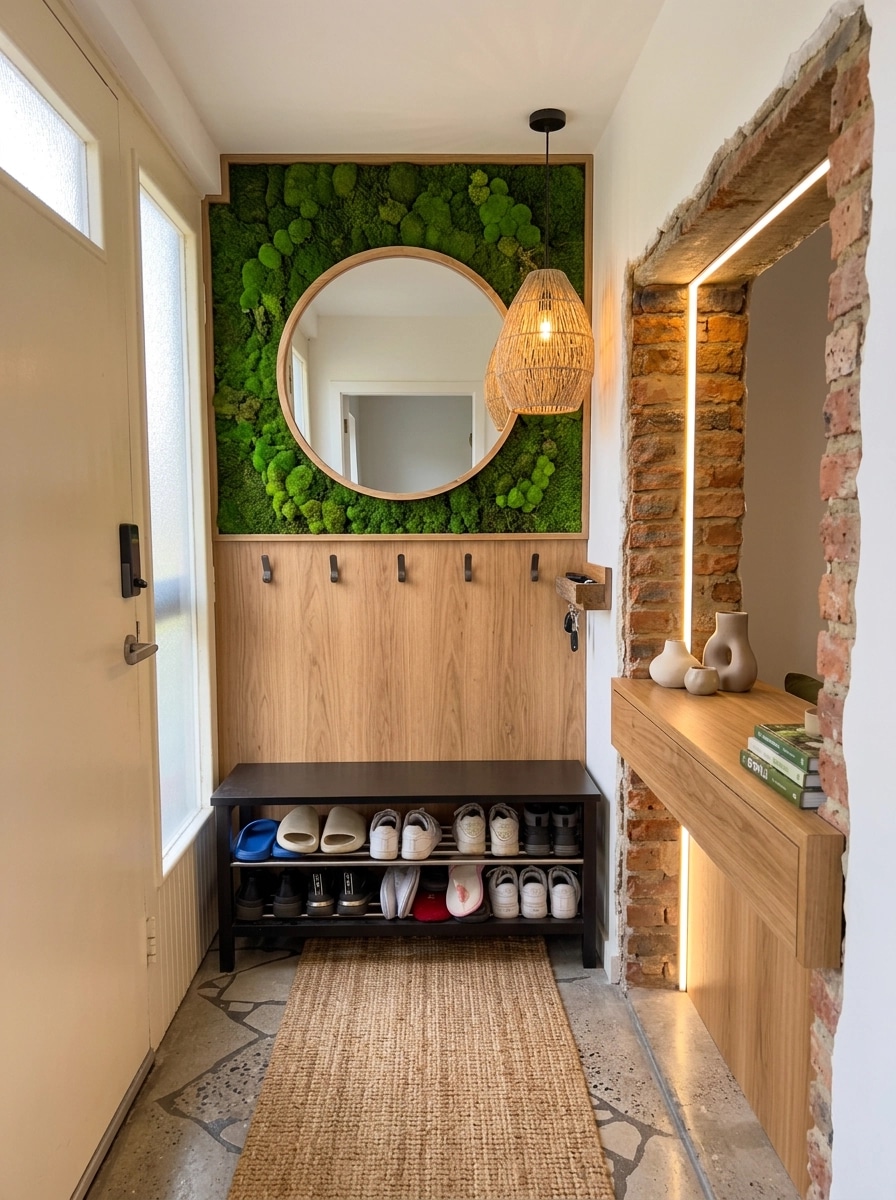 Hallway interior in Biophilic style — photo by GenRoom AI