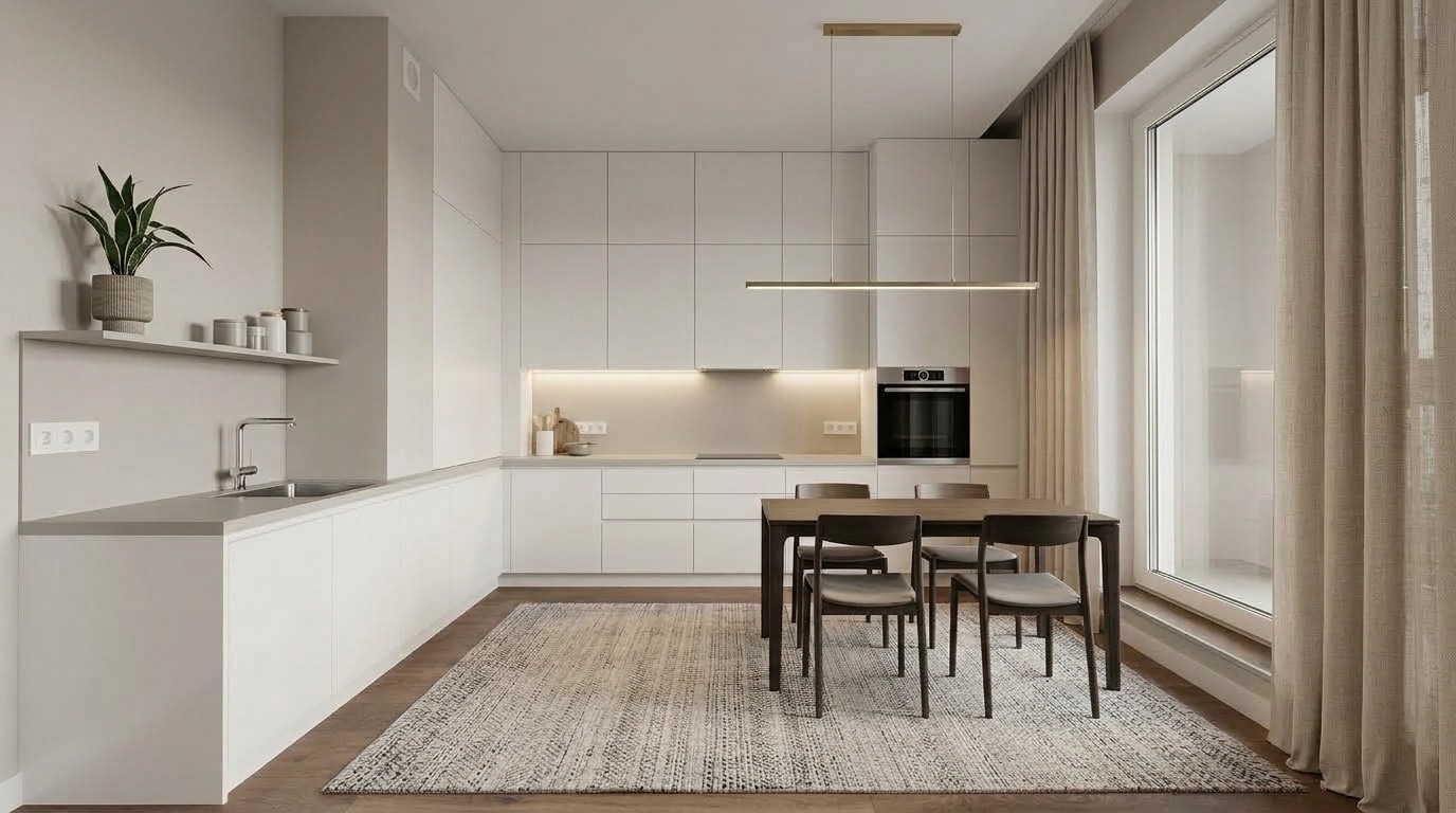 Minimalism Kitchen design — interior photo by GenRoom AI