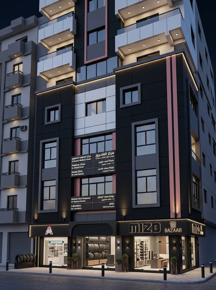 Facade design in Blacktec Facade style — Facade by GenRoom AI