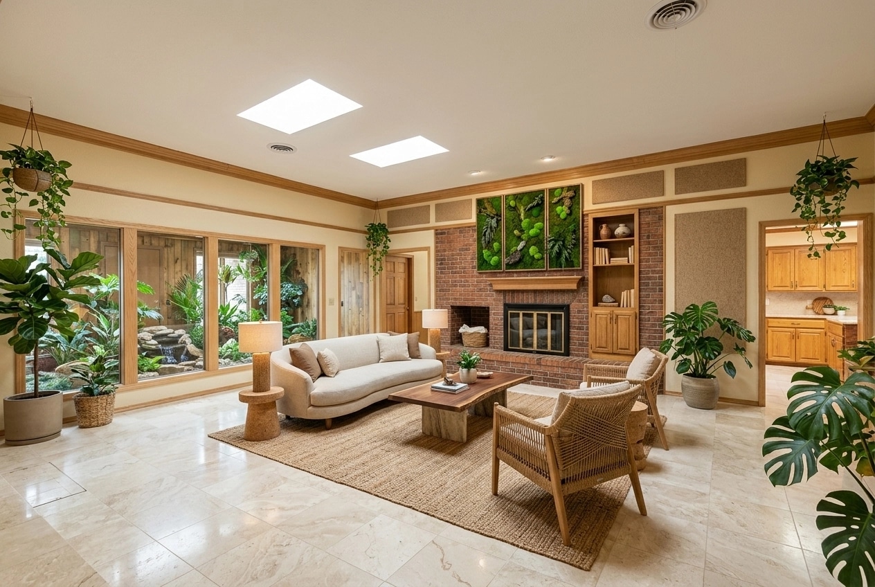 Interior design in Biophilic style — Living Room by GenRoom AI
