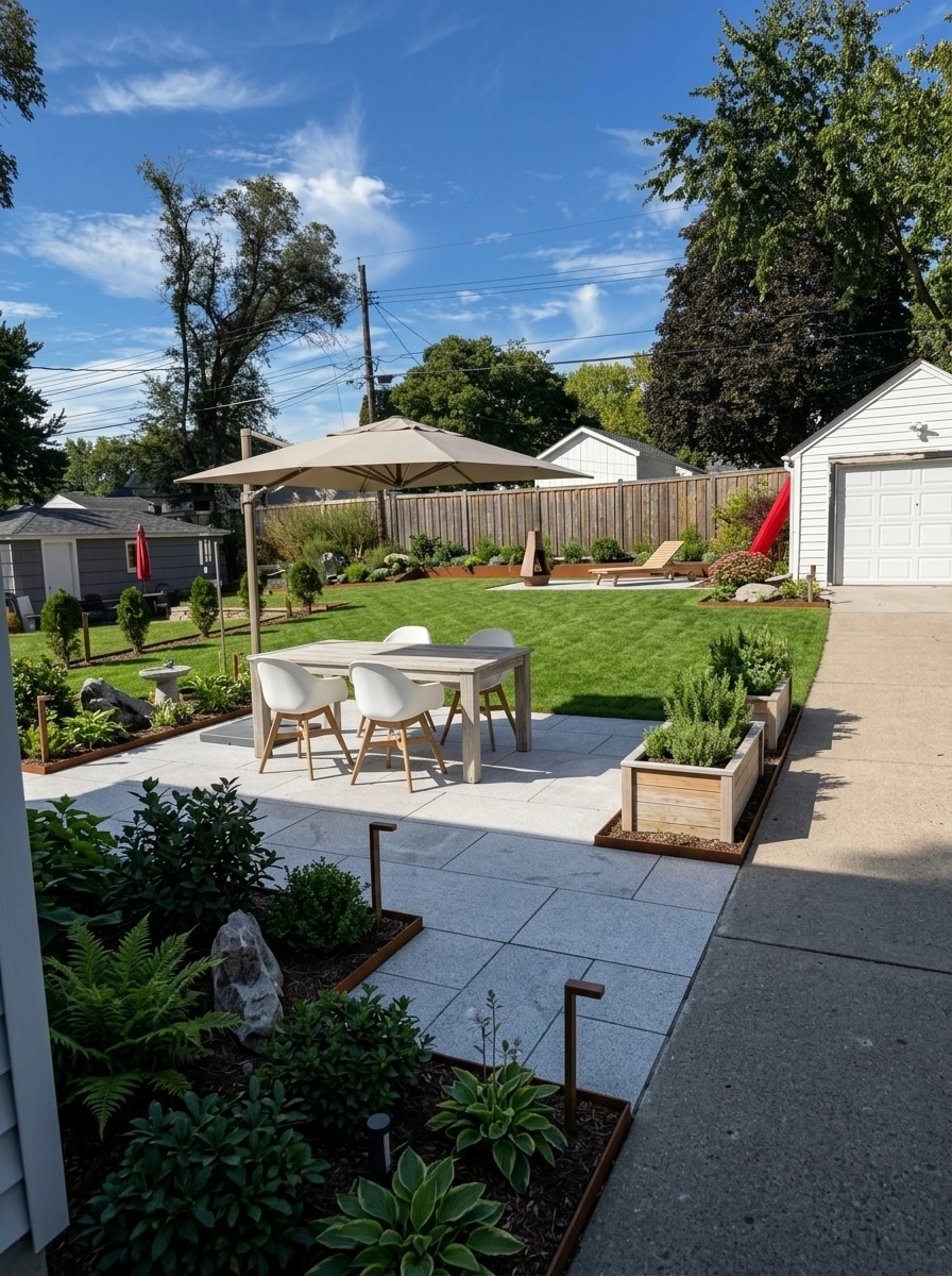 Landscape design in Scandinavian Garden style — Yard by GenRoom AI