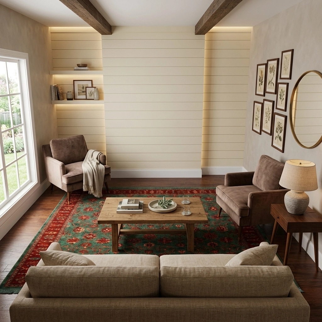 Modern Farmhouse Living Room design — interior photo by GenRoom AI