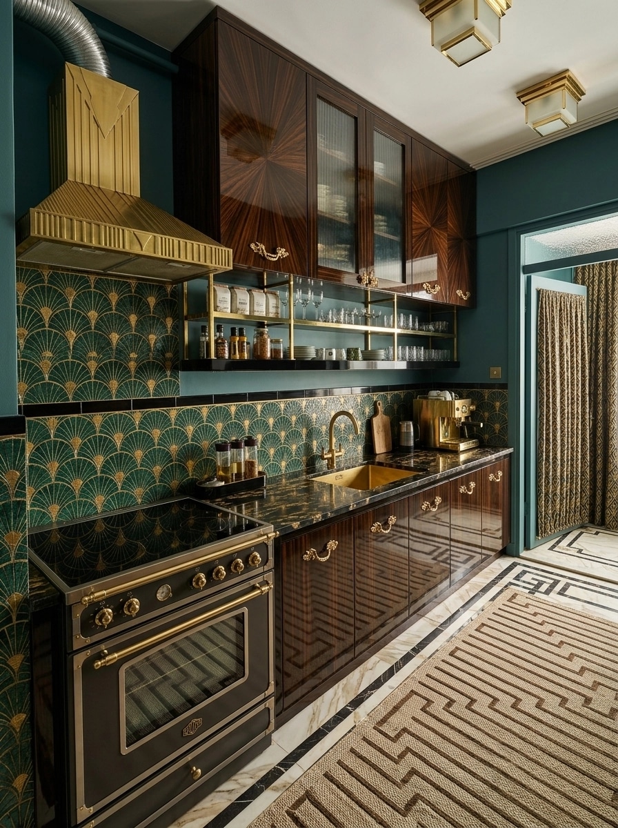 Kitchen interior in Art Deco style — photo by GenRoom AI
