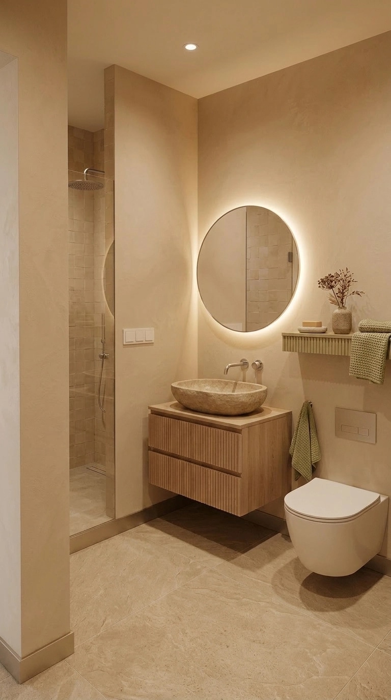 Japandi Bathroom design — interior photo by GenRoom AI