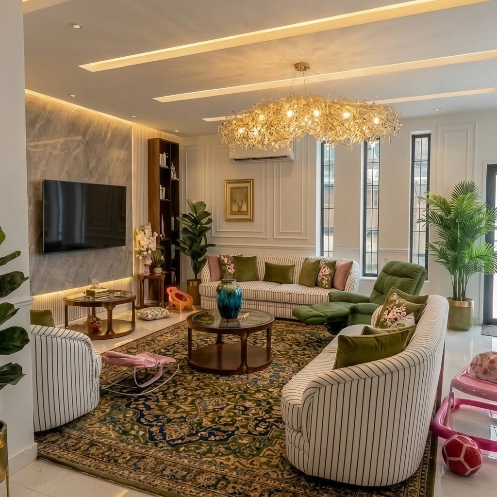 Interior design in Neoclassic style — Living Room by GenRoom AI