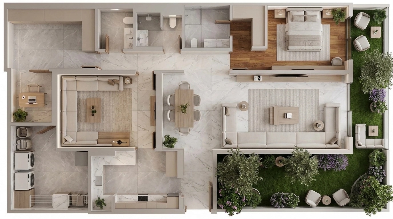 Minimalism Living Room design — interior photo by GenRoom AI
