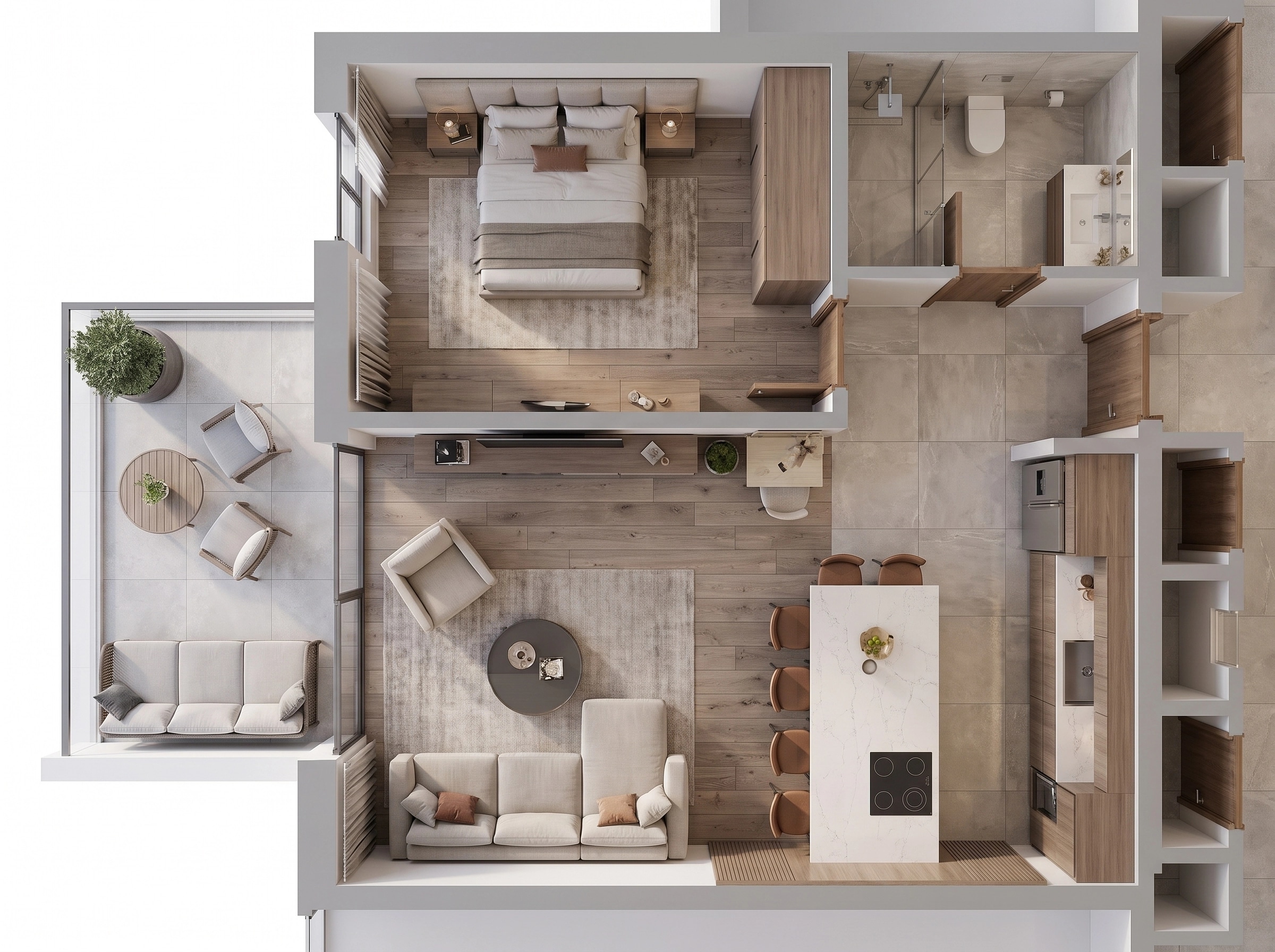 Interior design in Contemporary style — Living Room by GenRoom AI