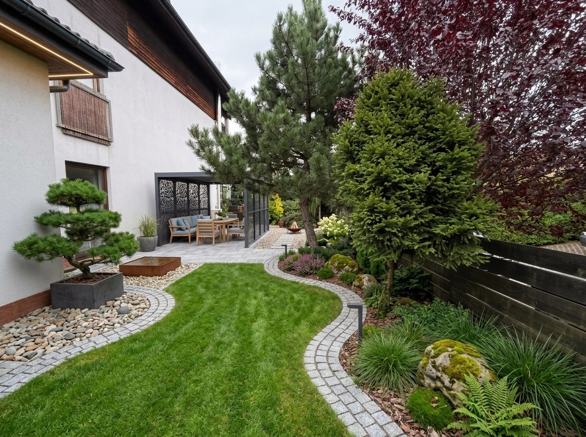 Landscape design in Scandinavian Garden style — Yard by GenRoom AI