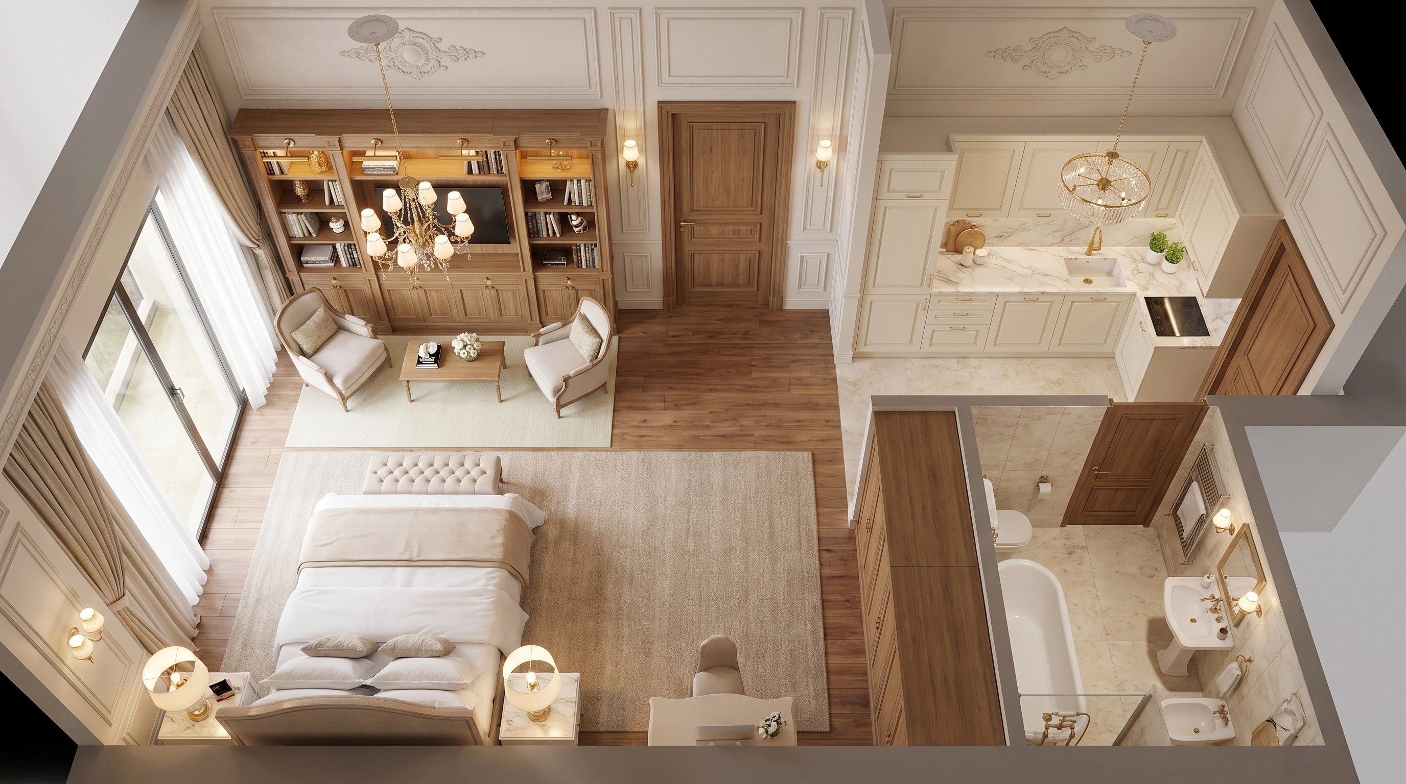 Interior design in Neoclassic style — Living Room by GenRoom AI