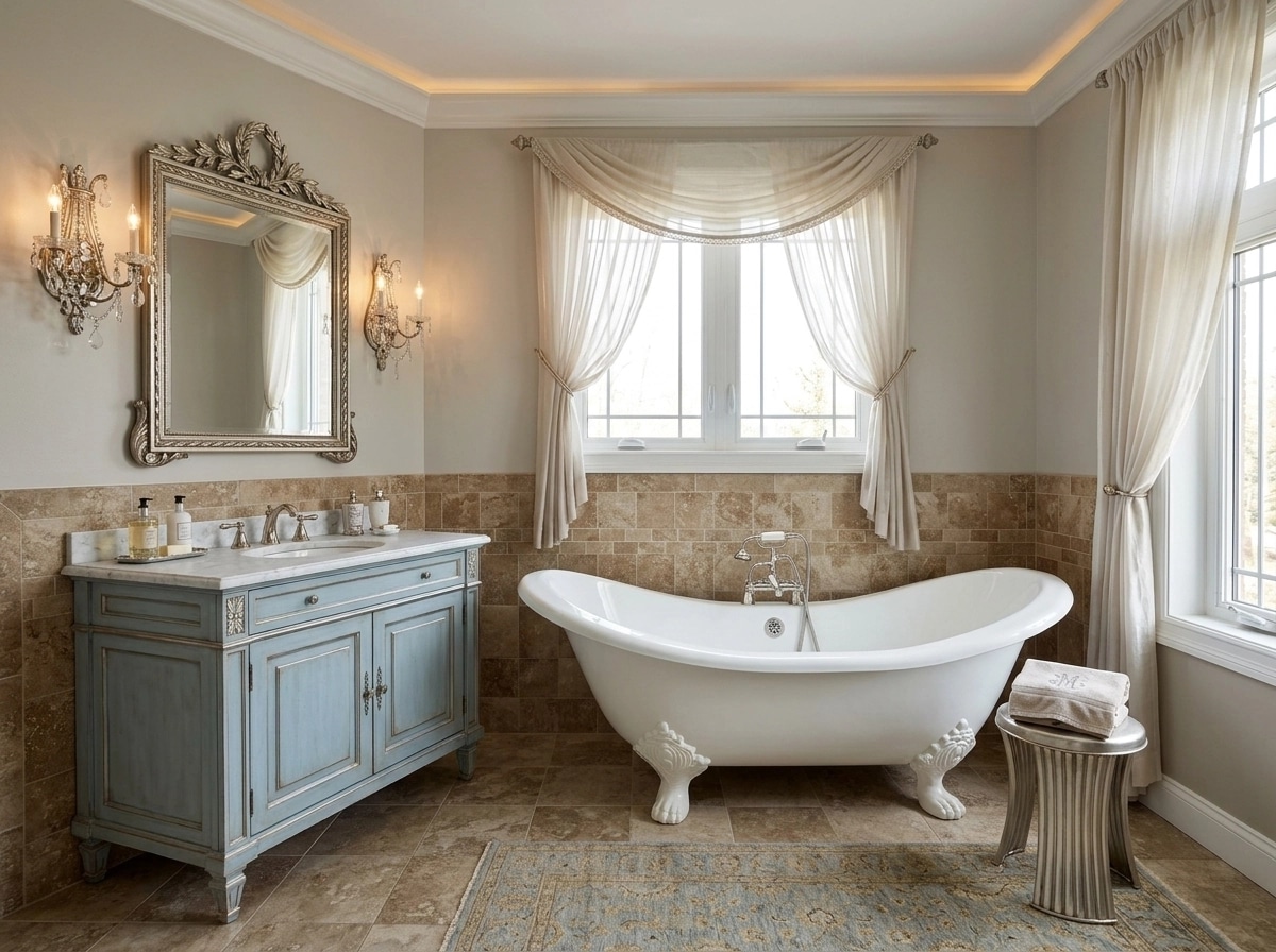 Interior design in Neoclassic style — Bathroom by GenRoom AI