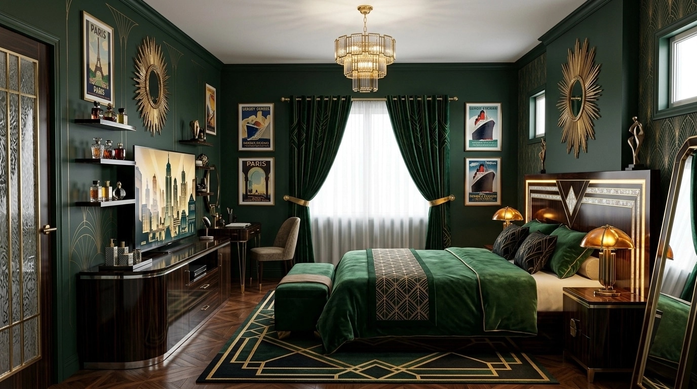 Art Deco Bedroom design — interior photo by GenRoom AI