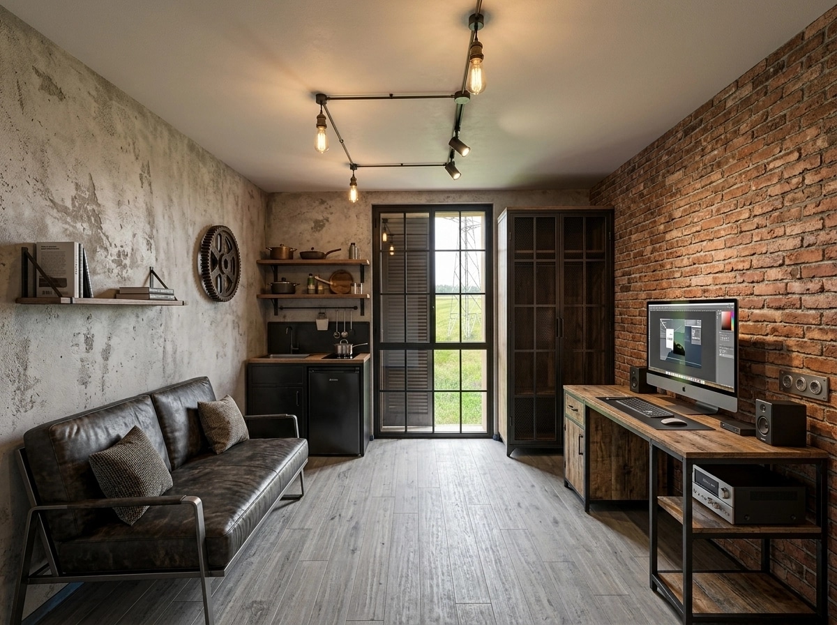 Design de interiores em estilo Loft / Industrial — studio por GenRoom AI