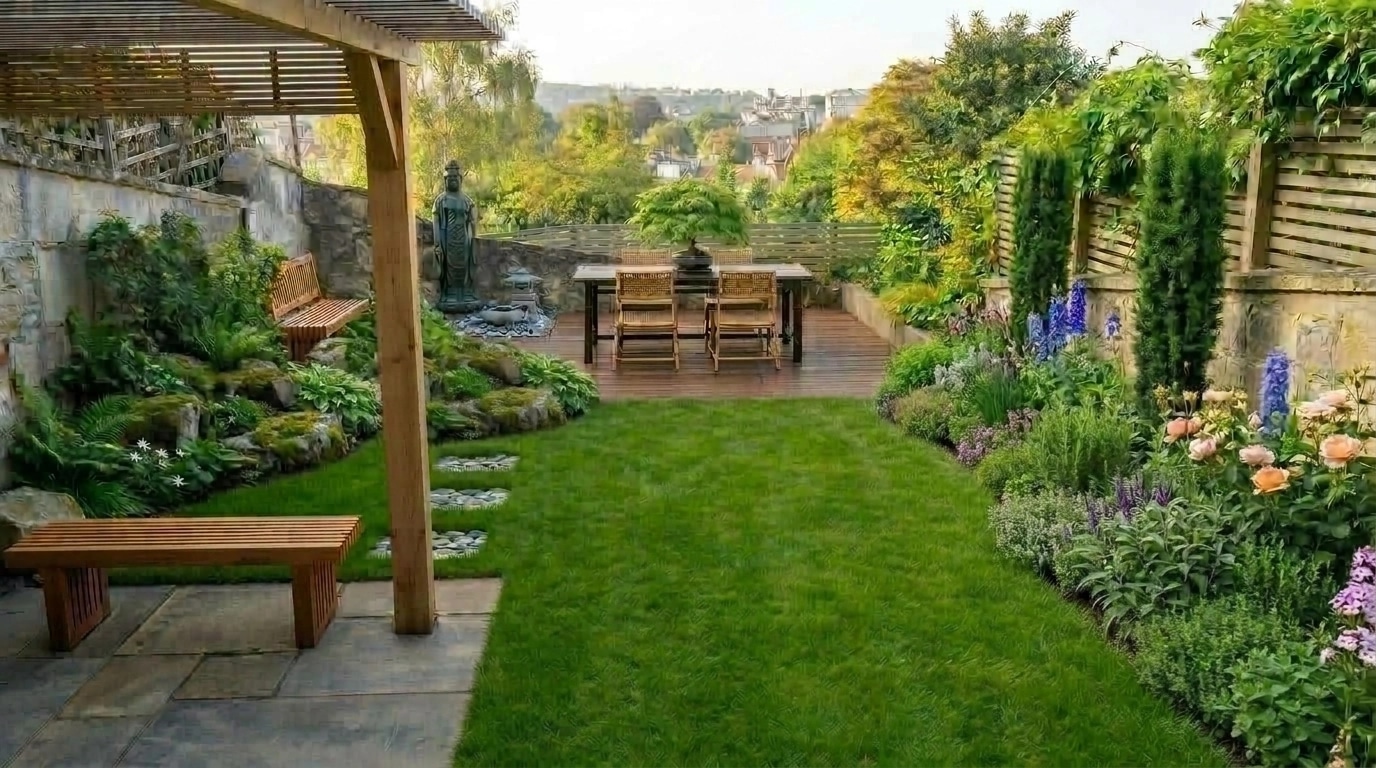 Landschaftsdesign im Japanese Garden-Stil — Garten von GenRoom AI