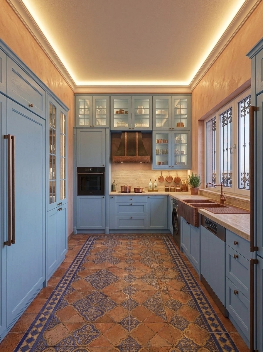 Kitchen interior in Mediterranean style — photo by GenRoom AI