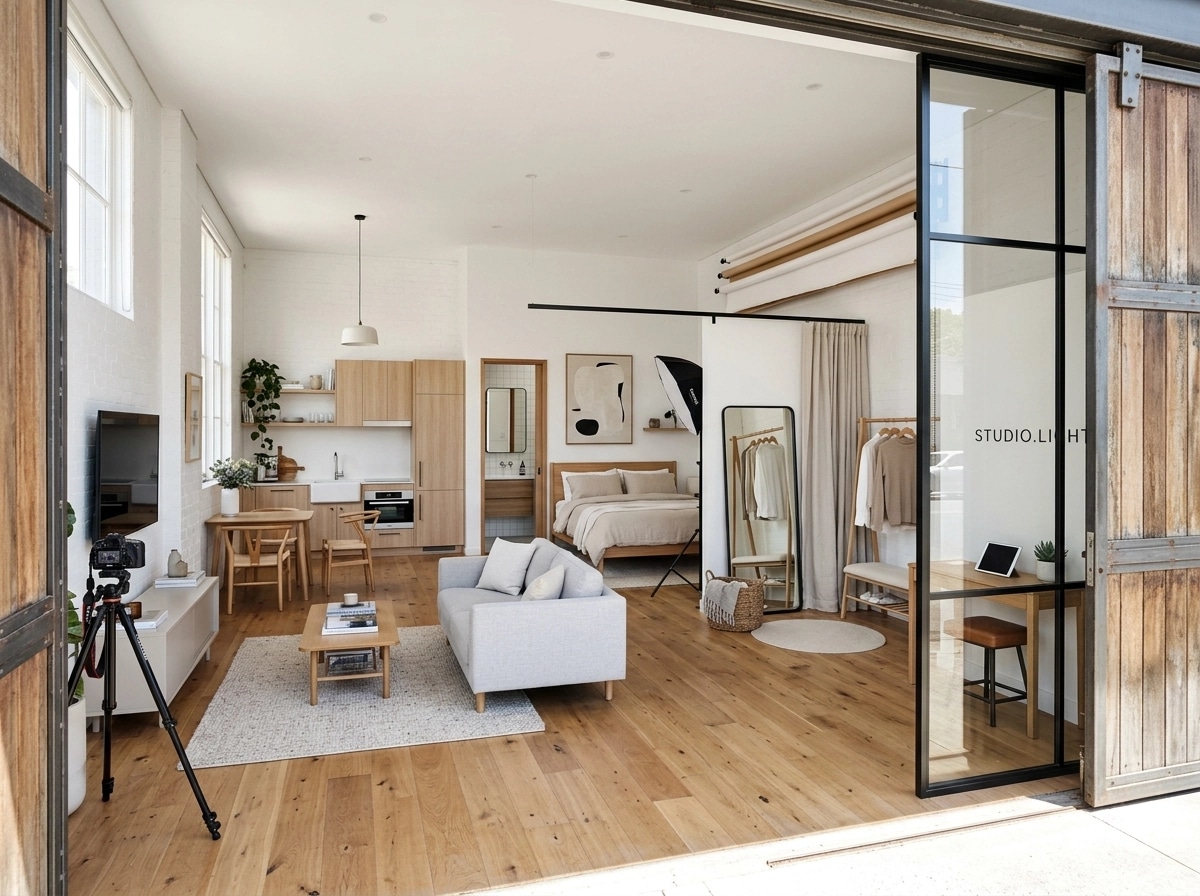 Interior design in Scandinavian style — studio by GenRoom AI