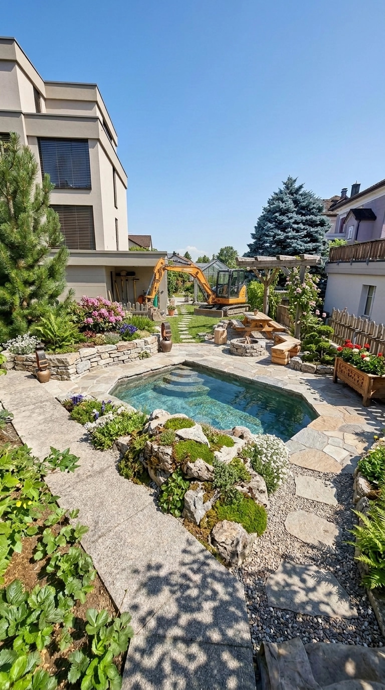 Yard design in Alpine Garden style — photo by GenRoom AI
