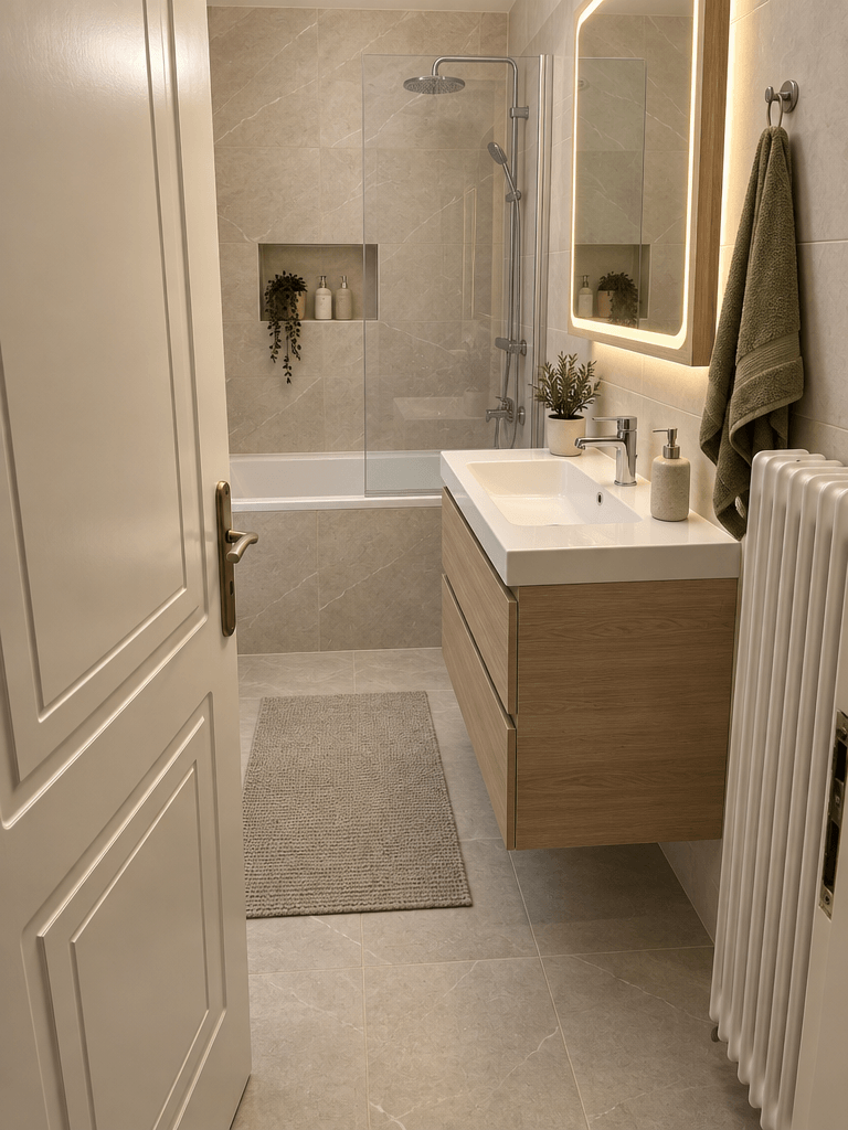 Bathroom interior in Contemporary style — photo by GenRoom AI