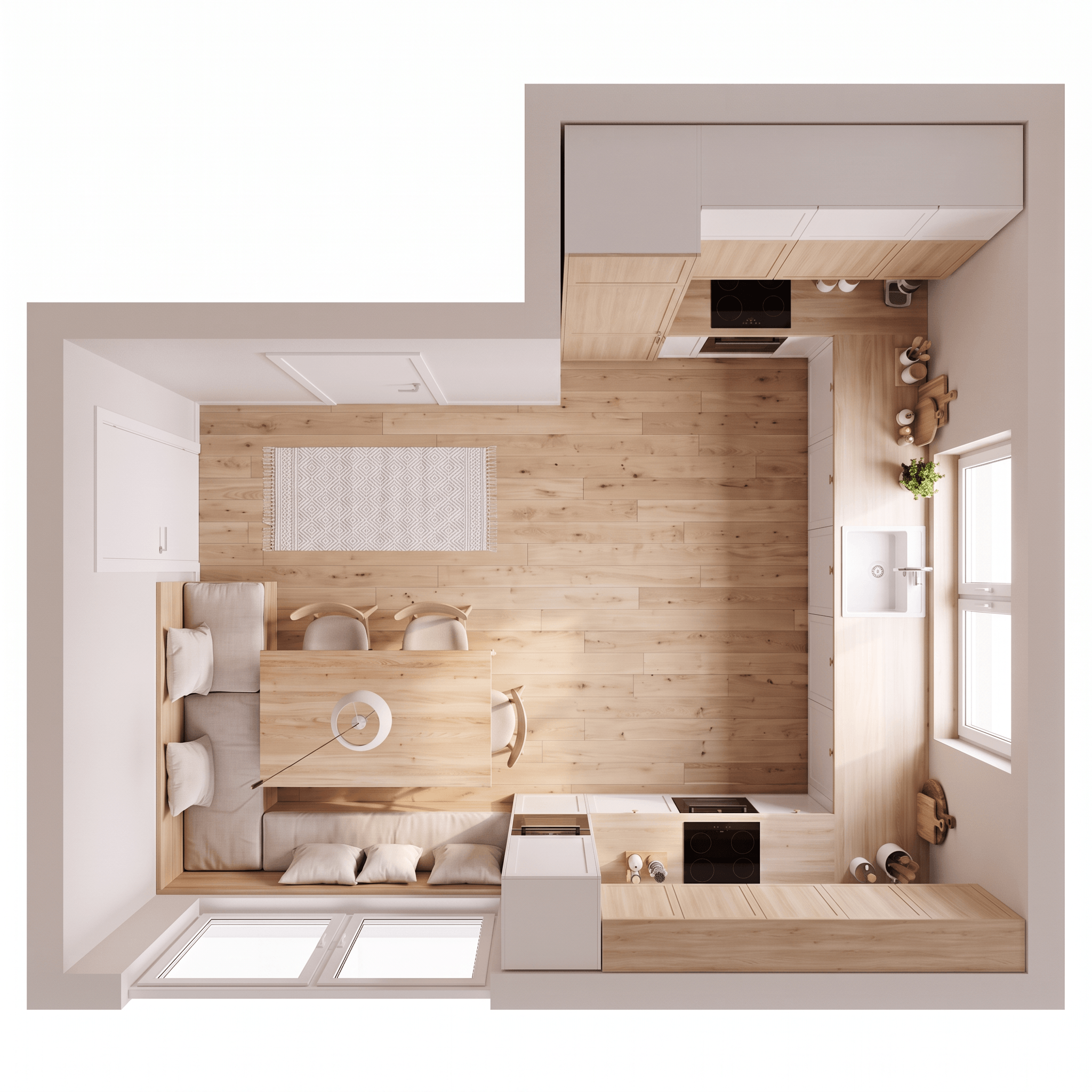 Interior design in Scandinavian style — Living Room by GenRoom AI
