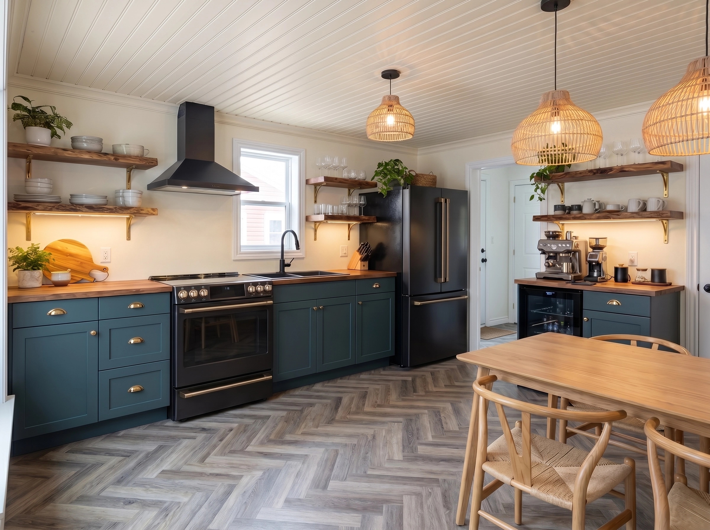 Kitchen interior in Scandinavian style — photo by GenRoom AI