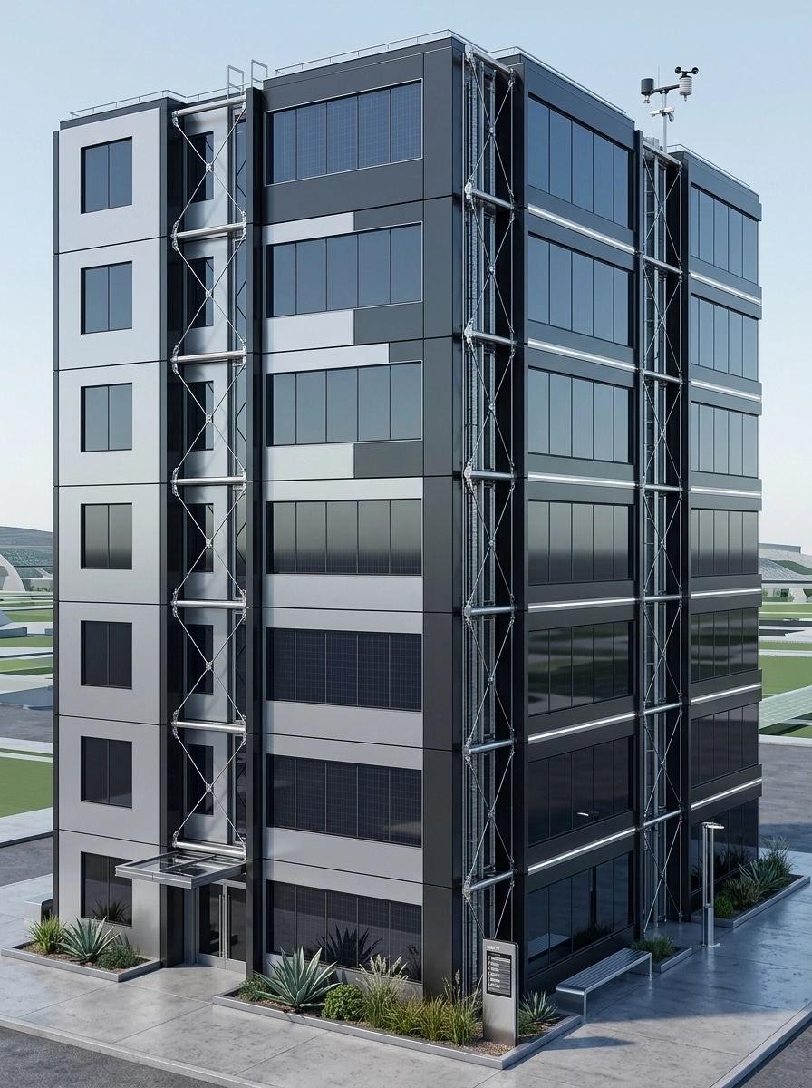 Hi-Tech Facade Facade design — facade photo by GenRoom AI